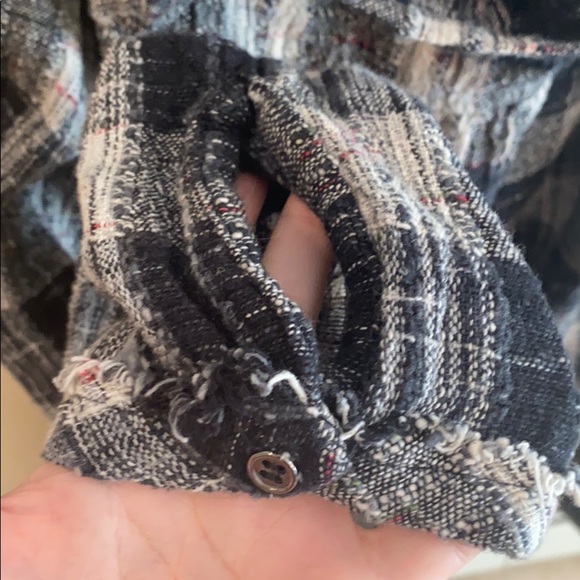 Free People Plaid Sweatshirt Size Small - Picture 7 of 8